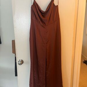 Lush Terracotta Satin Dress